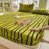 Lençol de Cama de Algodão Grosso com Bordado de Desenho Animado Classe A Lençol de Elástico Verão 100% Algodão Puro Cobertura de Cama de Solteiro 1,5m 1,8m Jogo de Cama