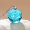 Collar con Colgante de Bola con Cielo Azul, Nubes Blancas y Pájaros, Bola de Resina, Bola de Vidrio de Nube, Cadena Creativa para la Clavícula, Venta Caliente Transfronteriza