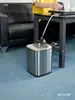 Cubo Comercial de Acero Inoxidable para Residuo de Té con Tubería de Drenaje, Cubo con Filtro Separador de Desechos de Té, Cubo Grande de Agua para Preparar Té en la Sala de Té