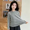 Camiseta Base de Otoño e Invierno para Niñas 2026 Nueva Casual Estilo Coreano Simple Top de Manga Larga para Niñas Mayores, Tendencia Transfronteriza