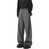 Cleanfit Pantalones Grises de Alta Gama con Sensación para Hombre Primavera Nuevo Sueltos Pantalones de Traje Rectos de Pierna Ancha Baggy Casuales