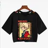 Camiseta sexy de manga corta con cuello en V y tirantes holgados para mujer de Anime de batalla de hechizos de Jujutsu Kaisen transfronterizo