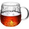 Taza de Agua de Cristal del Monte Fuji de Alto Valor Yan Taza para Bebidas Frías de Jugo para Hombres y Mujeres Taza de Café de Verano Estilo Ins para Mujeres
