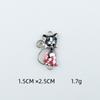 Lindos accesorios de joyería con estampado de gato, pendientes colgantes de aleación con forma de gota de aceite de estilo coreano, accesorios de joyería