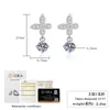 Brincos Populares de Prata Esterlina S925 com Moissanita do Xiaohongshu, Design de Nicho, Sensação de Luxo, Laço Exquisito, Dinâmicos
