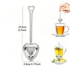 Venta al por mayor del fabricante Amazon Colador de té de acero inoxidable Filtro de té con forma de corazón Cadena Pinza de té con forma de corazón Cuchara de té