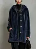2026 Nuevo Abrigo Impermeable con Capucha de Doble Cara de Lana para Mujer, Casual, Holgado, de Botones Sencillos, Ropa Transfronteriza Europea y Americana de Amazon
