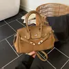 2026 Nuevo Llegada Exquisita Retro Boston Cuero de Cera de Aceite Bolso Almohada Bolso de Viaje Bolso de Bowling Bolso de Mano y Hombro