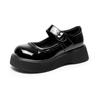 Zapatos Mary Jane de punta redonda y suela gruesa para mujer, primavera/verano 2023, estilo universitario, diseño de nicho, con tacón bajo y punta pronunciada.