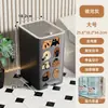 Cubo de basura con tapa para uso doméstico, gran capacidad, adecuado para sala de estar, baño, inodoro, dormitorio, cocina, cubo de basura operado con el pie, no necesita agacharse