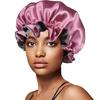 Gorro de dormir elástico de satén de doble capa, de ala ancha, de color liso, para la ducha, de belleza, venta al por mayor, gran oferta transfronteriza