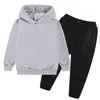 Conjunto de Moletom com Capuz Casual Colorido da Moda Transfronteiriço para Crianças Fabricante de E-commerce Dropshipping Outono Inverno Transfronteiriço