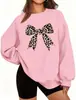 Sudadera con Sudadera Bow Weripoah para Mujer Estampado de Leopardo Linda Sudadera