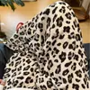 Pantalones Largos de Pierna Ancha con Estampado de Leopardo de Gasa de Doble Capa para Mujer, Estilo Perezoso Relajado, Sueltos Estampados, Pantalones de Pijama para Casa
