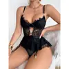 Liguero de Encaje para Pestañas, Body Sexy con Cortes en Forma de Corazón, Volantes para Ceñir la Cintura y Lencería Sexy, Disponible para Marca Personalizada