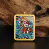 Colgante Thangka Zakiram Negro Amarillo Verde Tara Hombres y Mujeres Cadena de Suéter de Xizang Amuleto de Buda Caja Gawa Fresco y Dulce