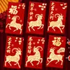 2027 Año del Cordero Sobre Rojo Creativo Brillo Mate Dibujo Animado Zodiaco Cien Yuan Mil Yuanes Sobre de Dinero de la Suerte para Año Nuevo