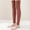 Calcetines hasta la rodilla para niños, calcetines gruesos de otoño e invierno para el confinamiento, calcetines cálidos para la rodilla, calcetines antideslizantes para el muslo, calcetines de rizo con forro de felpa