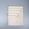 Bolsa de Ombro com Cordão Ponto em Branco Pacote de Lona Bolsa de Cordão Pequena de Algodão Bolsa de Algodão com LOGOTIPO Imprimível