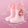 Botas de lluvia infantiles de Paw Patrol, zapatos de lluvia para uso escolar, adecuados para niños y niñas de preescolar, zapatos de agua antideslizantes con puños elásticos