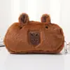 Estojo de Lápis Capivara Grande Capacidade Estudante Desenho Animado Fofo Pelúcia Bolsa de Armazenamento de Material Escolar Criativo Estojo de Material Escolar Capivara