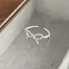 Anel Cauda de Borboleta Design de Nicho em Prata de Lei S925 para Mulheres Simples Versátil Toque de Luxo Anel Ajustável