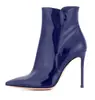 Botas de Moda Europeas y Americanas Transfronterizas Puntiagudas de Charol con Tacón Alto para Mujer Botas de Mujer Comercio Exterior Botas de Mujer Talla Grande 45
