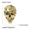 Nuevo broche de aleación retro con forma de calavera y serpiente para Halloween, creativo, para hombre y mujer, para cárdigan, abrigo, ramillete, joyería