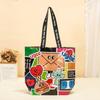 Saco de ráfia revestido com filme de PP, impressão colorida, bolsa de compras portátil, à prova d'água, formato de barco, publicidade, bolsa de ráfia ecológica, personalização