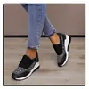 Zapatos de Cuña de Talla Grande para Mujer 2026 Primavera Nuevo Estilo Zapatos con Pedrería para Aumentar la Altura Zapatos de Tacón Alto sin Cordones Zapatos Deportivos Casuales para Mujer