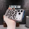 Funda de Teléfono Móvil de Lujo con Estampado de Leopardo Galvanizado y Incrustaciones de Diamantes para Apple 17Promax Iphone16 Nuevo 14 Anticaída 15 Piel