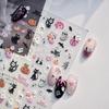 Pegatinas para Uñas Repujadas Transfronterizas, Pegatinas Populares para Uñas Estilo Oscuro, Pegatinas para Decoración de Uñas de Calabaza de Halloween