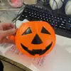 Venta Directa de Fábrica Linterna de Calabaza de Halloween con Tapa Cubo de Calabaza Bolso para Niños Frasco de Dulces Suministros de Decoración para Jardín de Infancia