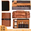 Bolsa de almacenamiento para herramientas de cuchillo de tallado portátil Bolsa enrollable para cuchillos de cuero Crazy Horse Bolsa de almacenamiento para herramientas cruzada Caja de herramientas