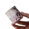 Taza de Bambú con Junta, Flor de Lirio Pintada a Mano Rosa Melocotón Ino Kiyomatsu, Taza Personal Exquisita, Taza Individual Exquisita para Kung Fu Femenino