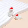 Muñeco de Nieve con Sombrero Rojo Lindo de Dibujos Animados Adornos de Resina Estéreo Decoración Creativa para Escritorio de Computadora de Coche Pequeños Adornos