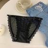 Ropa interior de seda helada de verano directa de fábrica para mujer, sexy, pura, con abertura alta, de malla, bragas para dama