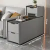 Mesa Auxiliar de Sofá de Lujo Ligero Sala de Estar Madera Maciza Hogar Gabinete Lateral Multifuncional Gabinete Estrecho Pequeño Ultra Delgado Gabinete de Almacenamiento Simple