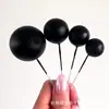 Vela de Aniversário Plug-in Dourada Prateada Cor de Café Bola Bola Redonda Colorida Decoração de Bolo de Panificação Plug-in Bola de Espuma Atacado