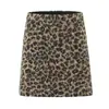 Comercio Exterior Transfronterizo Ropa para Mujer Otoño e Invierno 2025 Estilo Europeo y Americano Cintura Media Retro Estampado de Leopardo Falda con Abertura para Mujer D79835