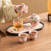 Fábrica Morango Coelho Ru Kiln Gaiwan Chá Chá Chá Chá Cerâmica Kung Fu Chá Conjunto terno Chinês High-end Acompanhando Cerimônia