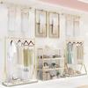 Estante de Exhibición Moderno Minimalista para Tienda de Ropa Perchero de Piso para Tienda de Ropa de Mujer Estante de Almacenamiento para Bolsas de Zapatos Ropa de Pared Estilo Nakajima