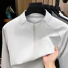 Camiseta de manga larga sin costuras con media cremallera para hombre, nuevo modelo otoño 2026, cuello alto, color liso, sudadera casual de capa base para hombre al por mayor