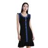 Vestido de temperamento de moda de verano para mujer estilo europeo y americano, vestido de mezclilla con costuras, vestido de falda ajustada adelgazante sin mangas para mujer
