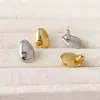 Brincos de Tarraxa Celi Fashion Estilo Francês Minimalista Formato de Feijão Pequeno Argola de Prata 925 Torre Eiffel Superfície Lisa Elegante Versátil Delicado para Mulheres