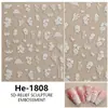Redanco5D Estampado Ins Popular Dibujos Animados Pegatinas para Uñas Hoja de Loto Flor de Loto Grulla Pegatinas 3D para Uñas He1810