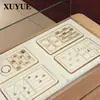 Xuyue bege joias prato de joias metal de alta qualidade pulseira colar brincos bandeja de exibição suporte de exibição de anel em estoque