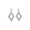 ¡Luna escarchada con forma de diamante! Pendientes de Perla con Forma de Diamante de Zirconia, Lujo Ligero y Sensación de Alta Gama, Pendientes de Moda Personalizados Estilo Europeo y Americano para Mujeres