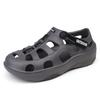 Sensação de cocô de fundo grosso sapatos de buraco ao ar livre camuflagem masculina respirável chinelos de dedo fechado sandálias de caminhada esportivas ocas masculinas