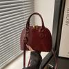 Bolso de Mujer Minimalista con Forma de Concha Tendencia Verano 2026 Retro Casual Nueva Moda Elegante con Textura Bolso de Hombro Cruzado